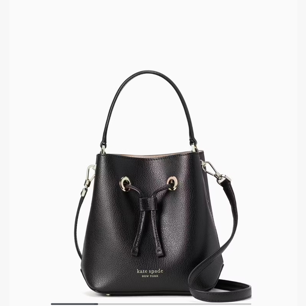 Kate Spade Black Leather Bucket Bag